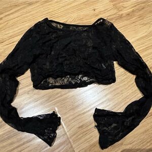Elegant Black Lace Crop Top